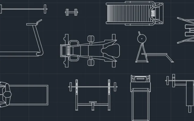 Imagen de bloques de equipamientos para gimnasio