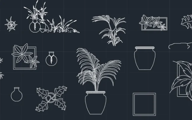 Imagen de bloques de plantas y macetas