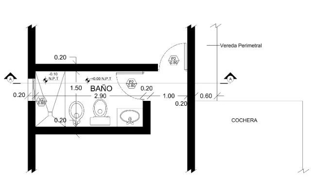 Imagen de un plano con cotas de nivel vistas en planta