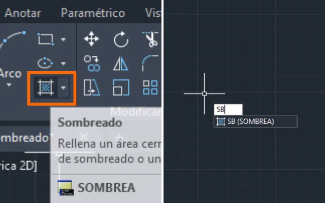 Imagen que muestra 2 maneras de activar el sombreado