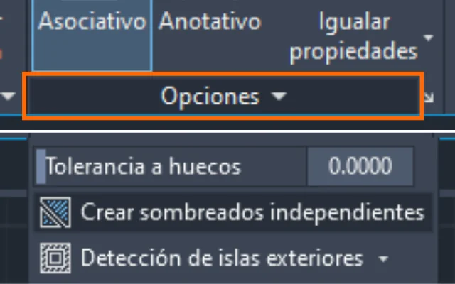 Imagen que indica donde se pueden separar los sombreados