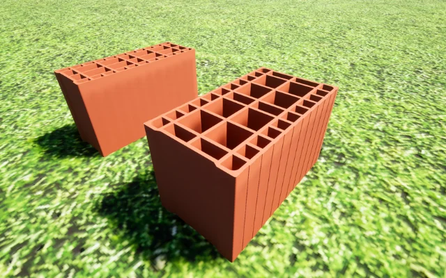 Imagen de dos ladrillos huecos portantes