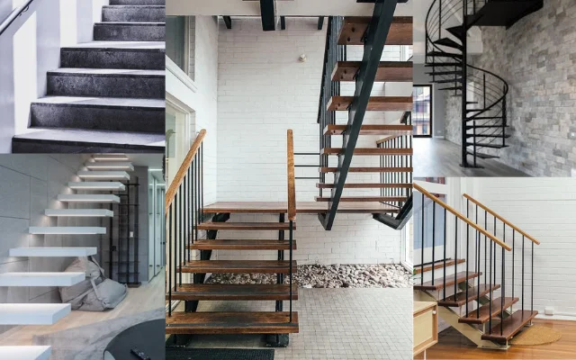 Imagen de diferentes tipos de escaleras