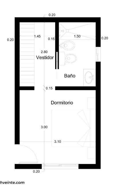 Plano de dormitorio - Ejemplo 2